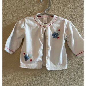 Janie and Jack White Cardigan Girls Size 6-12 Months